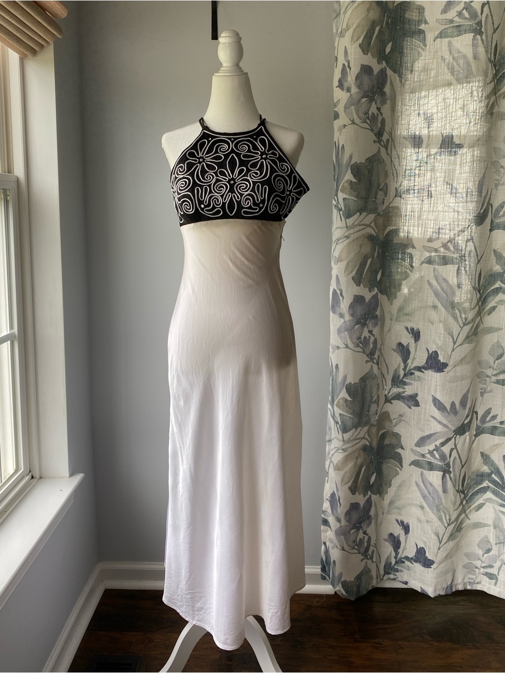 Vintage 90s Floral Whimsigoth Grunge Fairy Formal Dress Homecoming Sz 3/4
